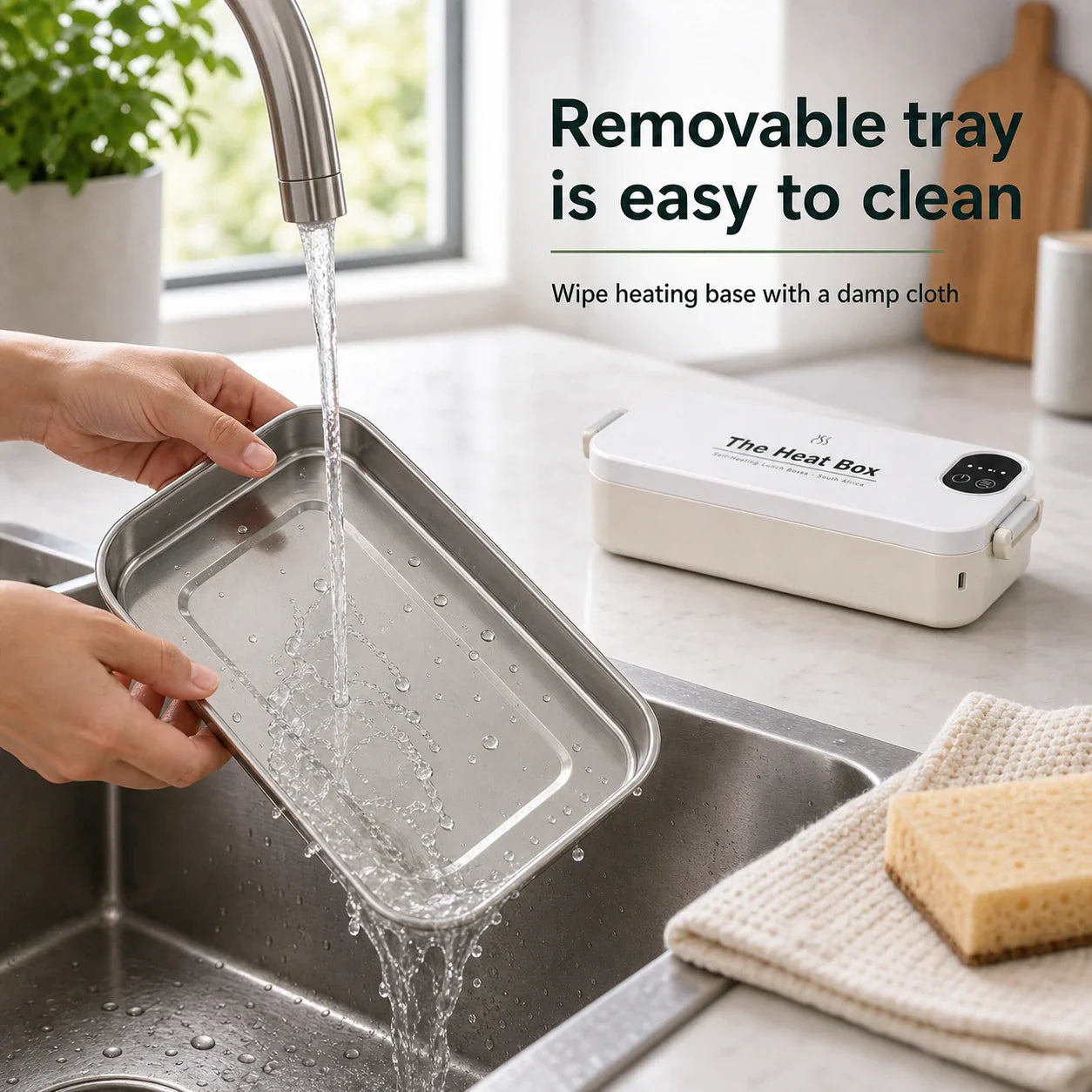 The HeatBox — easy clean removable tray