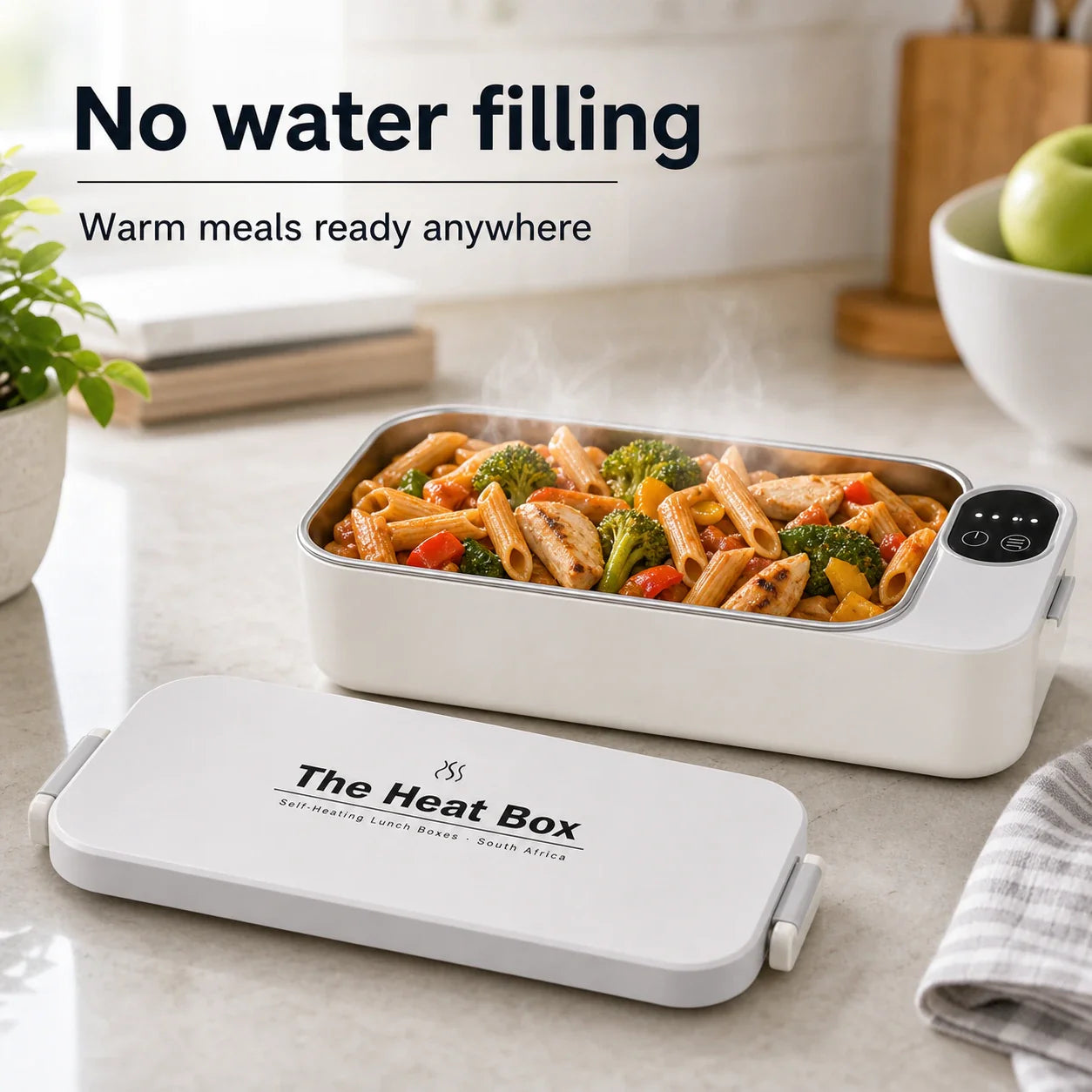 The HeatBox — no water filling, warm meals